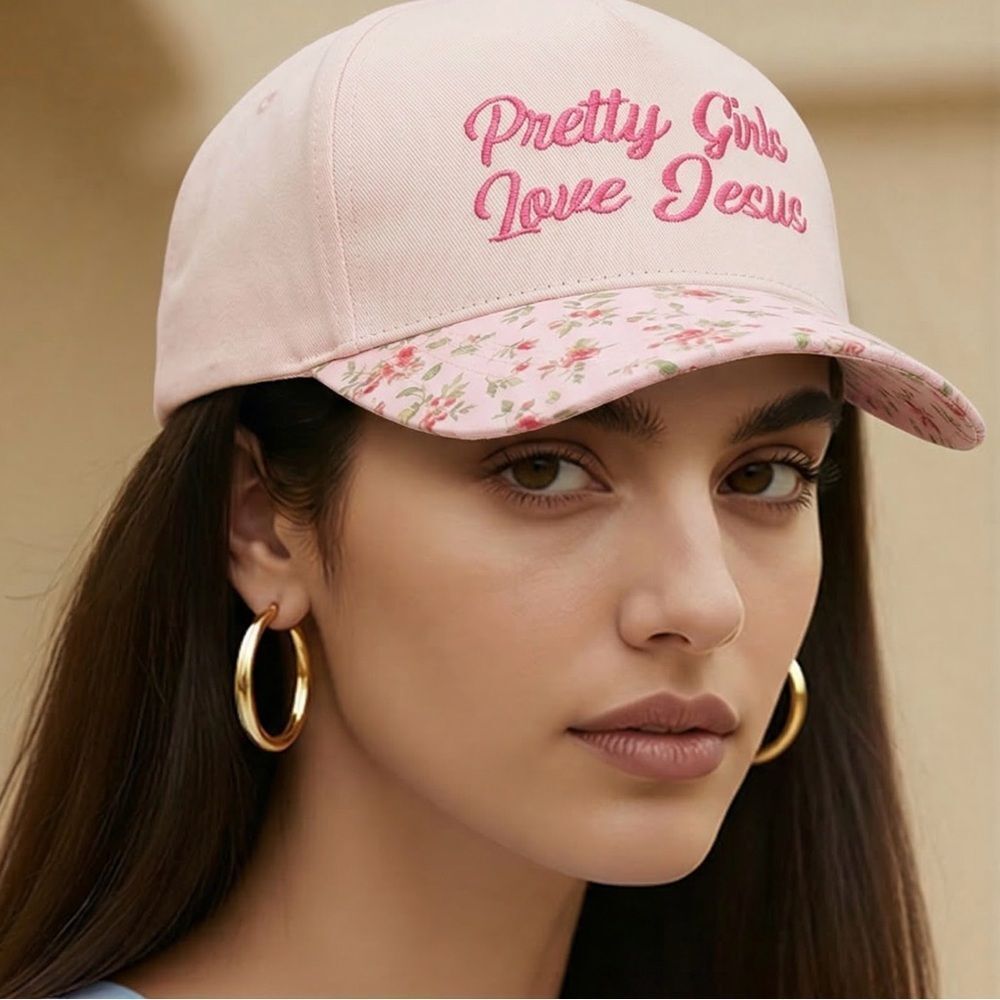 ZENANA | NEW Pretty Girls Love Jesus Pink Floral Baseball Cap OSFA